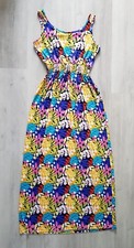 FLORAL MAXI DRESS size 8 - 10 summer COLOURFUL sleeveless STUDIO blue YELLOW red