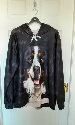 Relaxed fit hoodie dog print - hoodie,