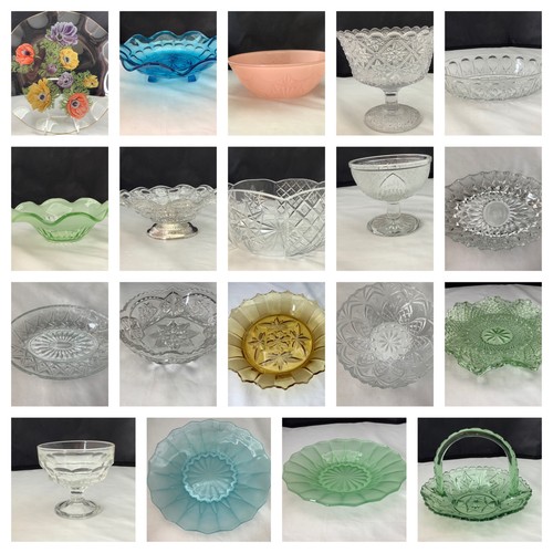 Vintage glass bowls serving - /,