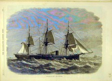 Original Old Antique Print