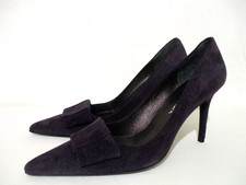 Jane Shilton Purple Real Suede Leather Stiletto High Heel Shoes EU41 Pointed Toe
