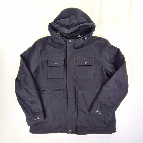 Levi hooded black padded - hooded,