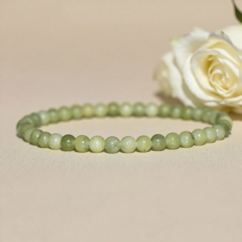 Natural jade stone bracelet - natural,