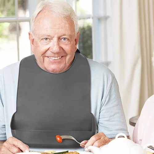 1pcs elderly silicone bibs - silicone,