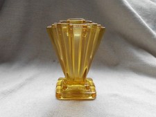 VINTAGE ART DECO AMBER PRESSED