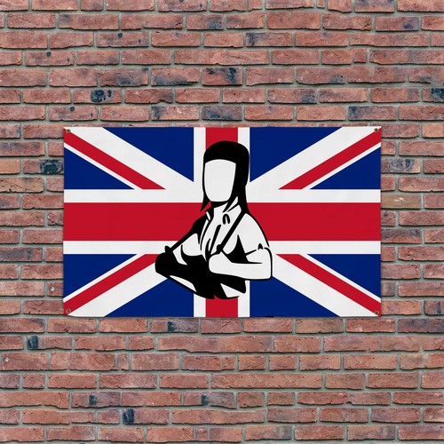 Skinhead girl union jack 5x3ft - girl,