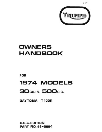 Triumph owners manual book - triumph,