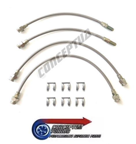Stainless braided brake - stainless,