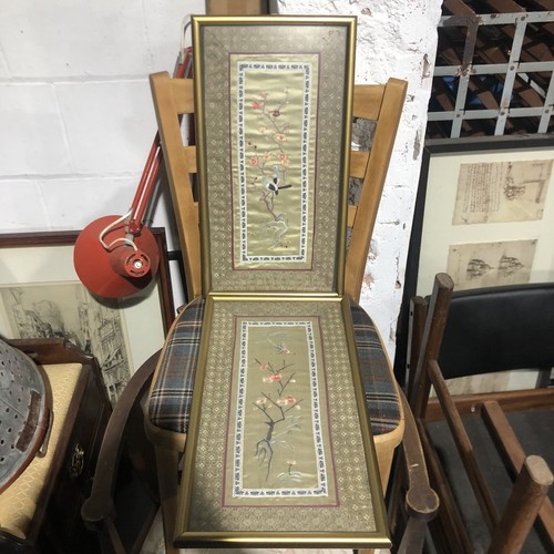Vintage chinese framed - chinese, silk
