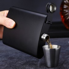 Black Pocket Flagon Hip Flask