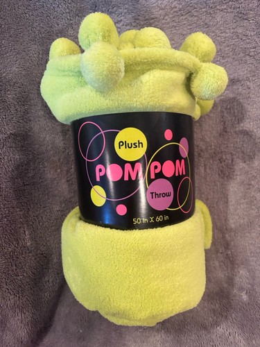Lime green pom throw - lime,