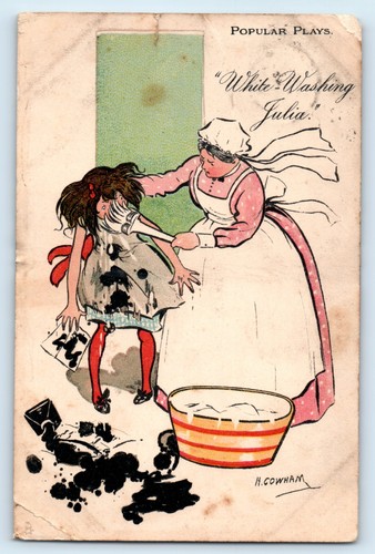 Postcard white washing julia - postcard, white-washing