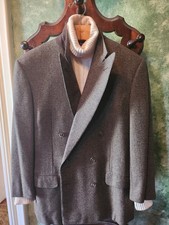 Zegna Men's Blazer Cashmere Wool Tweed Double Breasted Peak Lapel 42R EUC