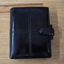 RARE! Filofax Classic Cross Italian Leather Black 5-Ring Mini (M5) Size - VGC!