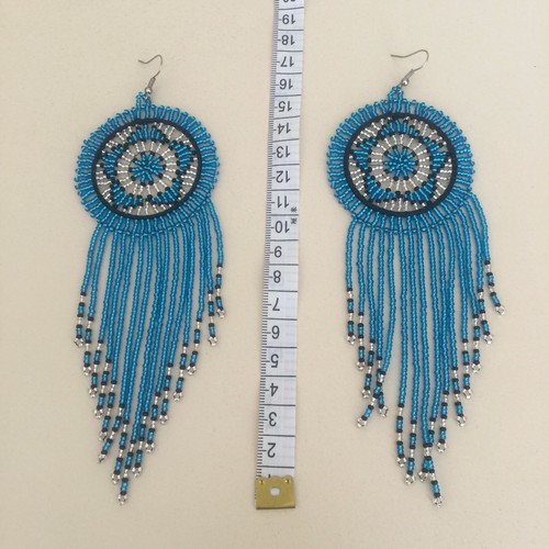 African beaded circle tassel - beaded,