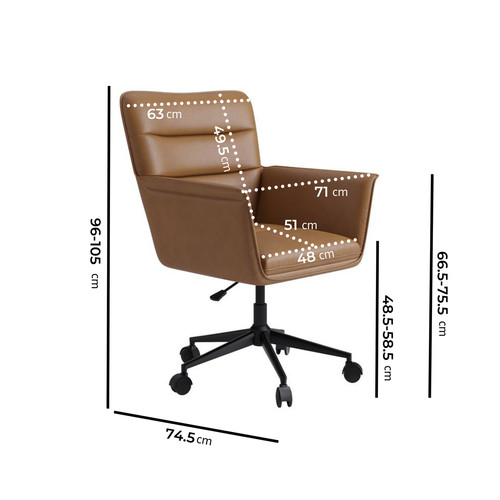 Brown faux leather swivel - faux,