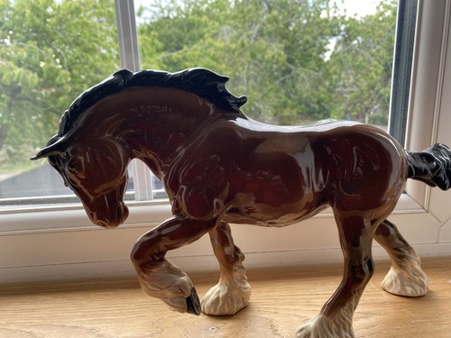 Beswick shire horse brown - shire, in
