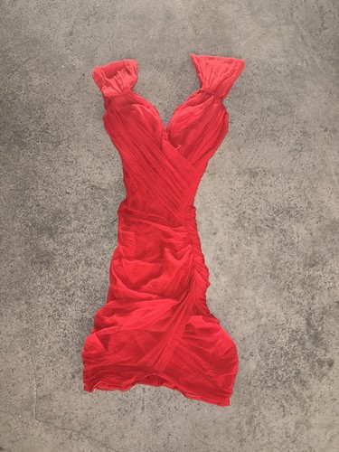 Perla red ruched draped - ruched,