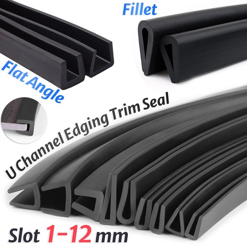 Black rubber channel edging - u,