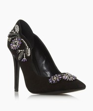 Dune London Womens Black Suede High Court Shoes EU 36 UK 3