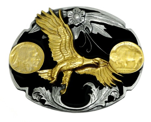 Eagle coins belt buckle - coins,