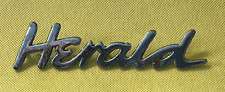 TRIUMPH HERALD -  SCRIPT VINTAGE CLASSIC CAR BADGE - 140 X 33 - J FRAY - VGC