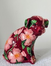 Floral Parade collectible pig figurine by Tina Wagstaff immaculate condition