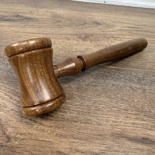 Vintage turned wooden gavel - turned,
