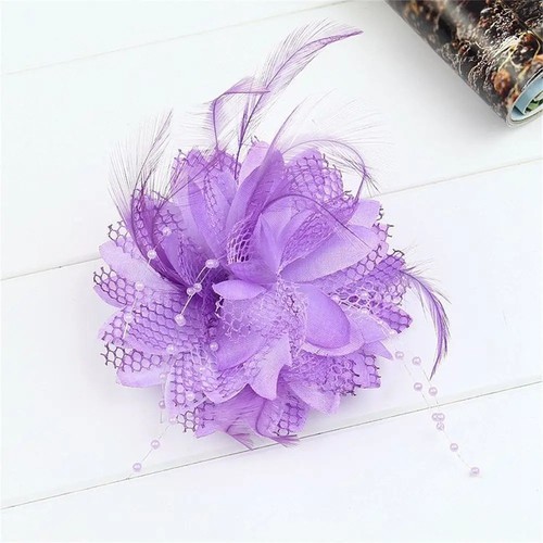 Flower feather fascinator hair - feather,