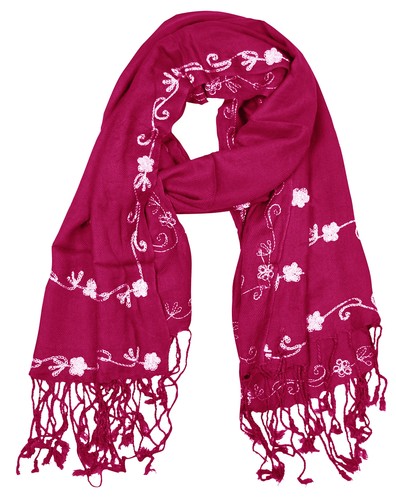 Fuschia hand embroidered - fuschia,