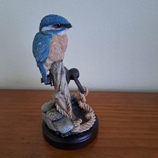 Country Artists Broadway Birds 05525 Kingfisher on Mooring Post resin ornament