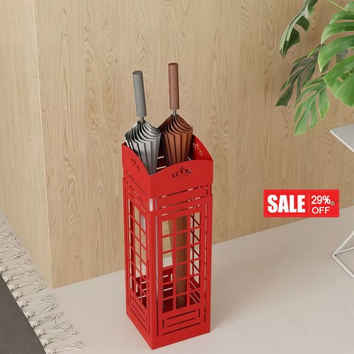 Red umbrella iron storage - umbrella,