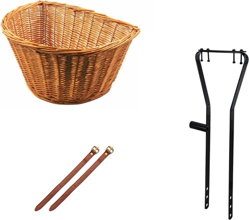 Wicker bike basket - wicker, set