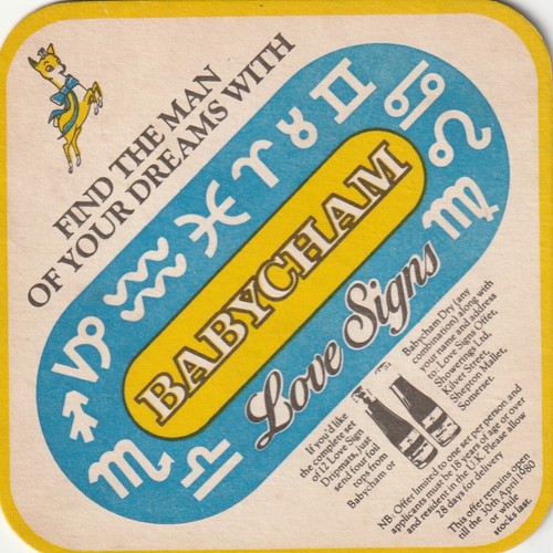 Beer mat babycham - babycham, love