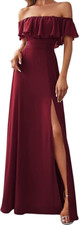 Ever-Pretty Women's Maxi Off The Shoulder Bridesmaid Dress Thigh High Slit UK-12