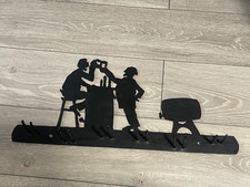 Vintage metal pan or utensil hanging rack