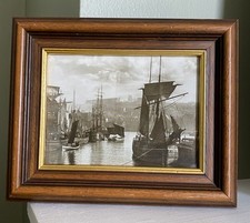 Vtg The Dock End Whitby Frank Sutcliffe Gallery Framed Print Victorian 