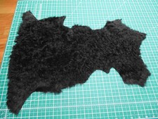 Jet Black Soft Curly Sheepskin