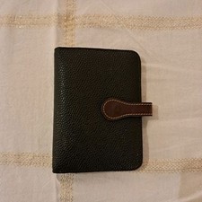 Vintage 1990’s MULBERRY Black & brown leather & scotch grain leather agenda 