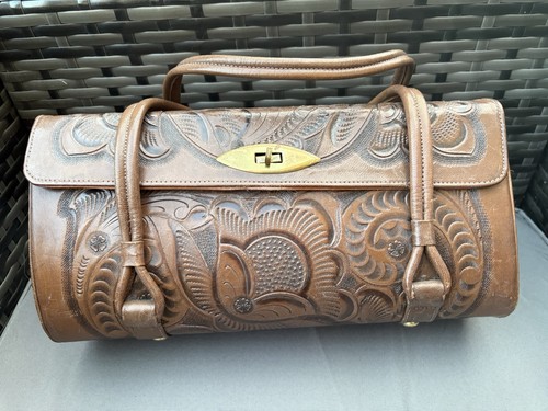 Vintage hand tooled leather - vintage,