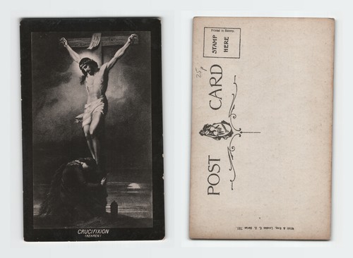 Vintage postcard crucifixion - vintage,