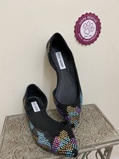 Steve Madden Elizza Multi-colour Rhinestone Jewelled Pumps Ballet Flats UK  3