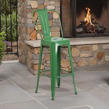 Set of 4 Green 30" Metal
