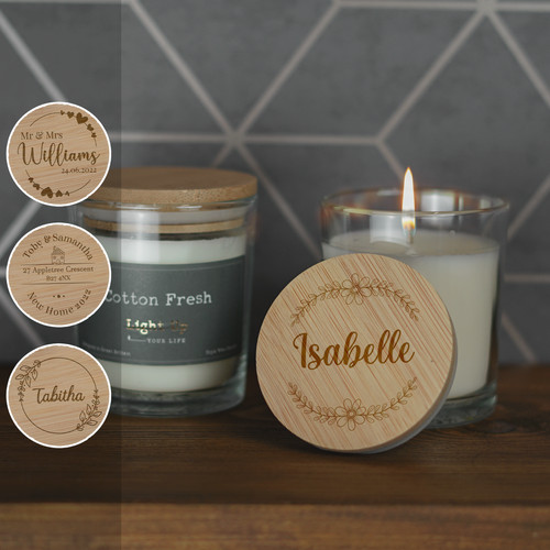 Personalised candle engraved - personalised,