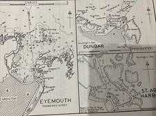 VINTAGE SEA CHART / NAUTICAL MAP 1971  - Eyemouth Dunbar St Abbs   - To Frame?