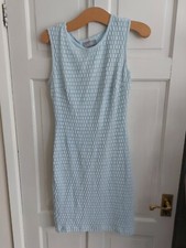 Wallis Baby Blue Stretchy Bodycon Sleeveless Lined Dress  Uk 12