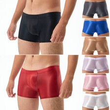 Mens Silky Satin Boxer Briefs