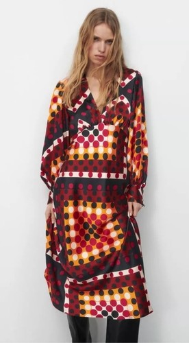 Zara geometric printed satin - zara,
