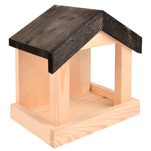 Wooden bird feeder fence wall - feeder,