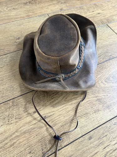 Australian leather bush hat - australian,
